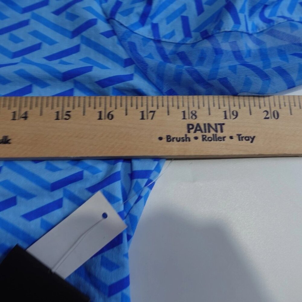 IBKUL Fatima Blue Geometric Navy Long Sleeve Mock Golf Shirt Size XS active - Picture 6 of 7